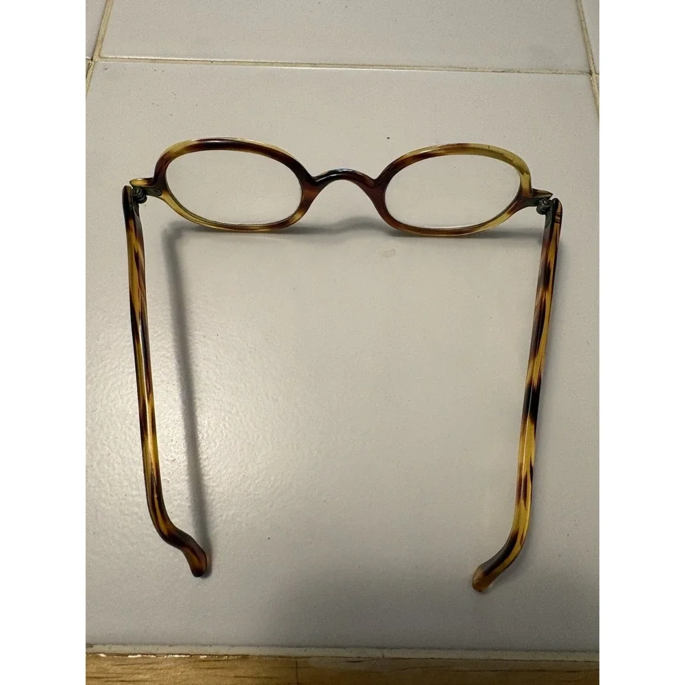 Antique Tortoiseshell Round Glasses Spectacles Lord Optical Co Boston Case Incl